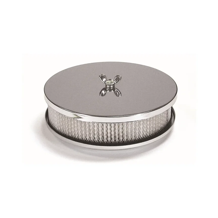 Air Cleaner - 6-1/2 Inch Diameter, 2 Inch Tall - Chrome