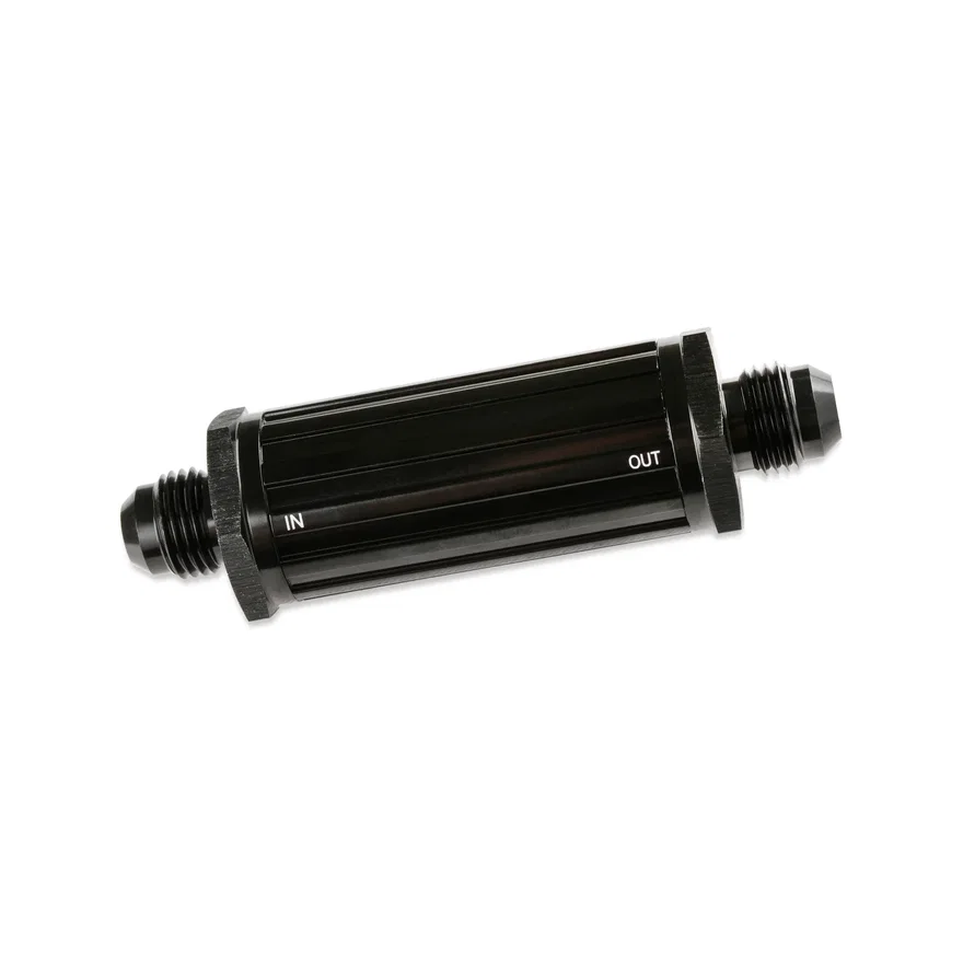 6 AN Male Fuel Filter 30 Micron - Black