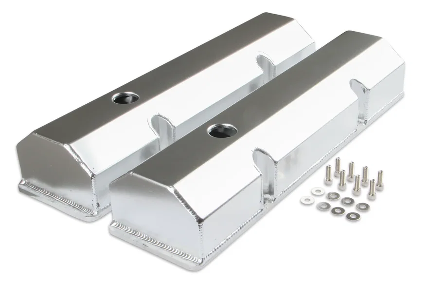 Fabricated Aluminum Valve Covers - Silver Finish