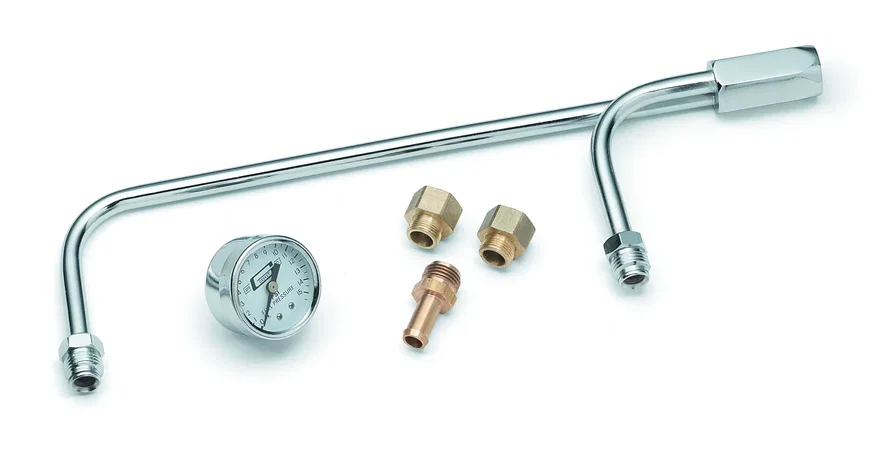 Chrome Fuel Line with Gauge