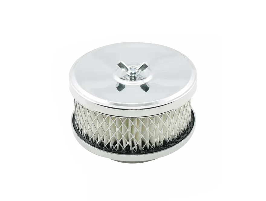 Air Cleaner - Deep Dish - 4 Inch x 2 Inch - Chrome