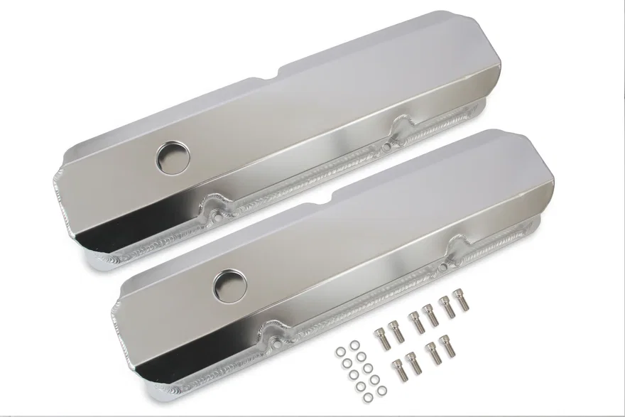 Fabricated Aluminum Valve Covers - Silver Finish