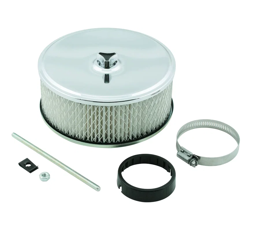 Air Filter Assembly - Chrome - 6-1/2 Inch x 3-1/2 Inch
