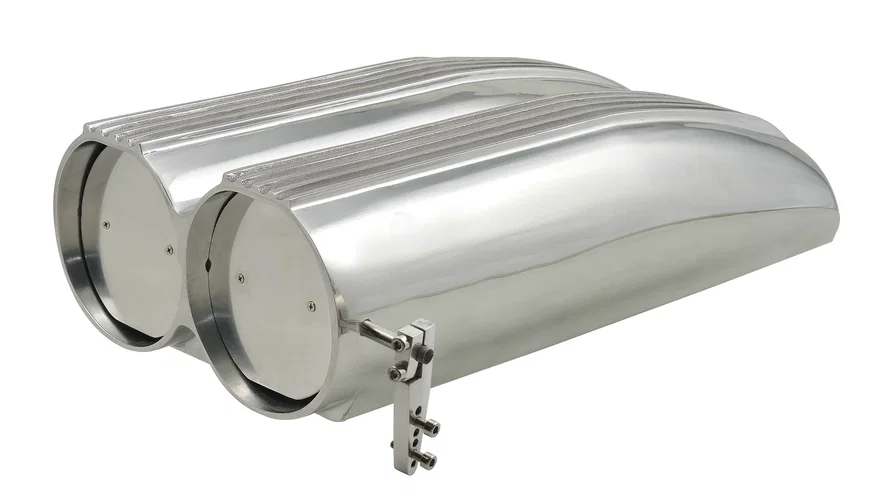 Air Scoop - Double Barrel - Shotgun Style Scoop - Polished Aluminum