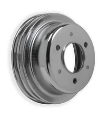 Chrome Crankshaft Pulley - Double Groove image 2