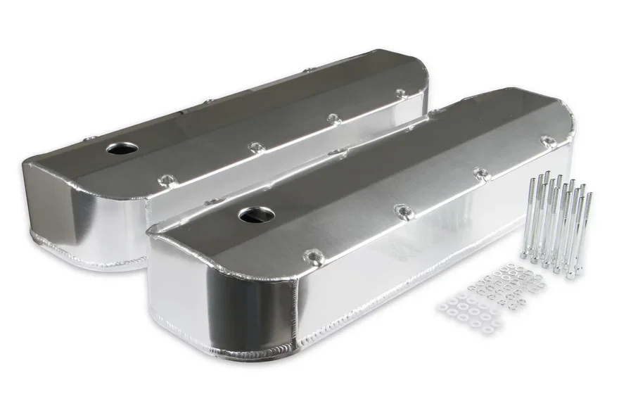 Fabricated Aluminum Valve Covers with Breather Holes - Long Bolt