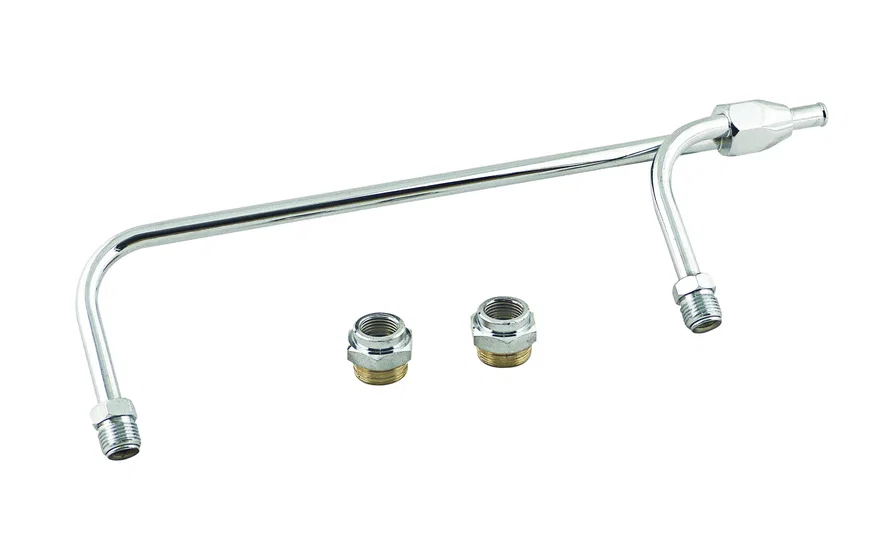 Fuel Line - 3/8 Inch Dual Inlet - Chrome
