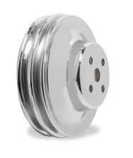 Chrome Water Pump Pulley - Double Groove image 1