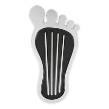 Foot Print Gas Pedal Pad - Aluminum - Chrome & Painted Black Trim image 2