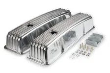 Cast Aluminum Finned Valve Covers - Polished image 1