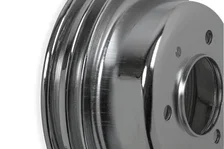 Chrome Crankshaft Pulley - Double Groove image 3