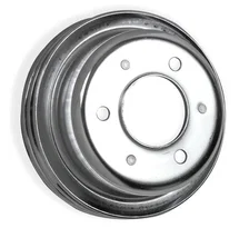 Chrome Crankshaft Pulley - Double Groove image 1