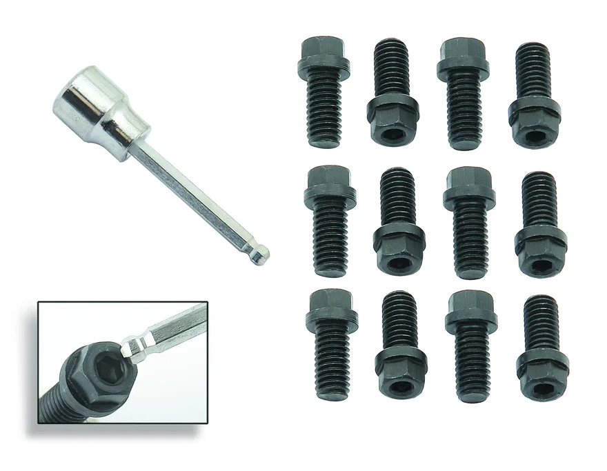 Header Bolts - 3/8-16 x 3/4 Inch Hex & Socket Head - Black Oxide