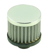 Chrome Valve Cover Breather - Push On Style Open Element image 1