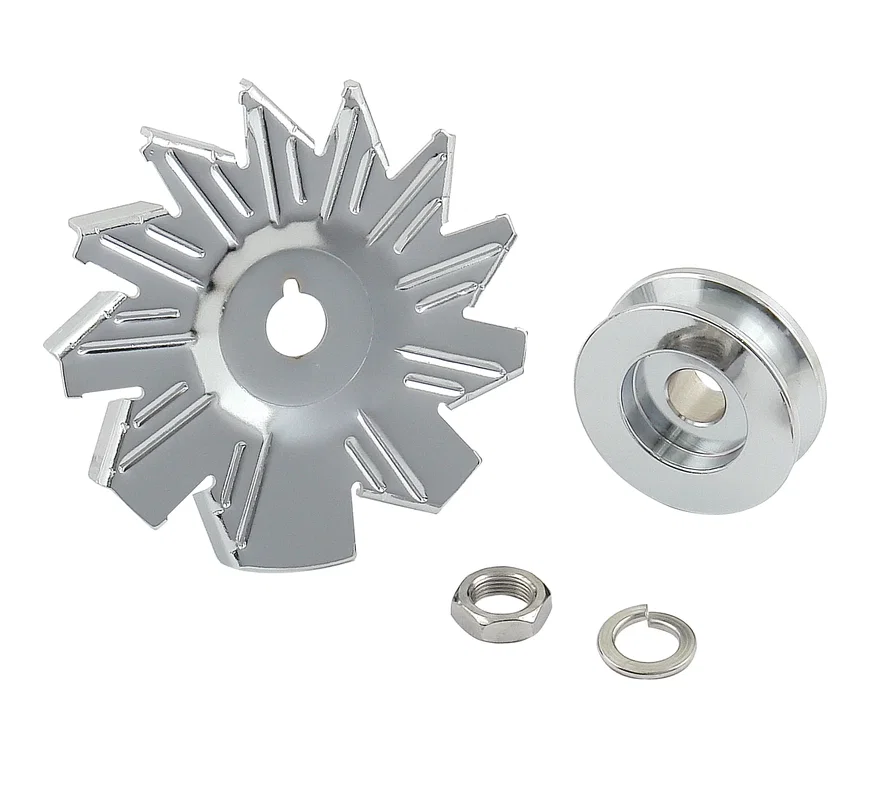 Chrome Alternator Fan & Pulley - Chrome