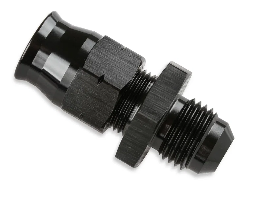 Aluminum Tube Adapter -6 AN Male AN To 3/8 Inch Tubing Black