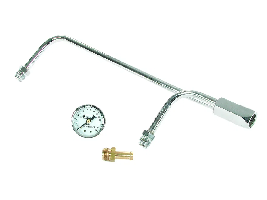 Fuel Line Kit with Gauge & Fittings - Chrome