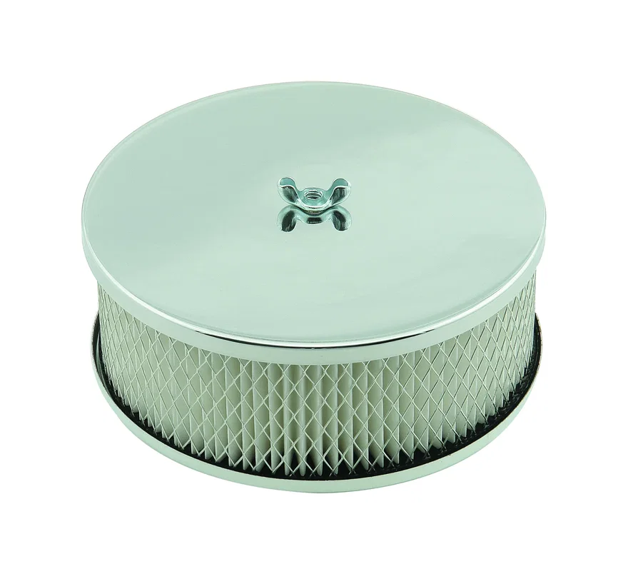Air Cleaner - 6-1/2 Inch Diameter, 2-7/16 Inch Tall - Chrome