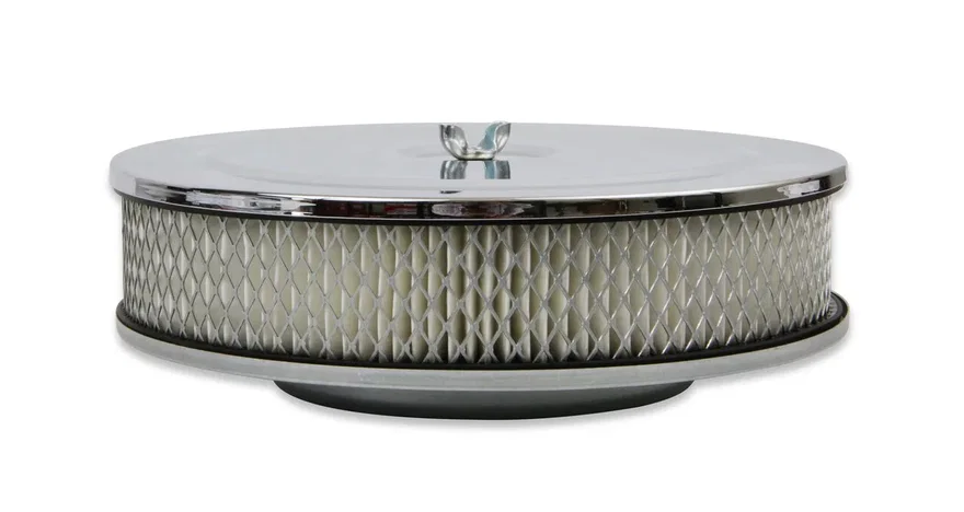 Air Cleaner - 9 Inch Diameter x 2-3/4 Inch Tall - Chrome