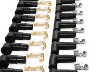 Spark Plug Wire Set - 8mm - Yellow with Orange 90 Deg Boots image 6