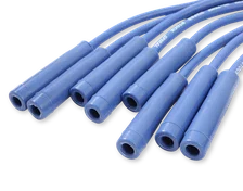 Spark Plug Wire Set - 8mm - Universal - Blue Wire with Blue Straight Boots image 2