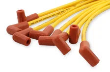 Spark Plug Wire Set - 8mm - Yellow with Orange 90 Deg Boots image 4