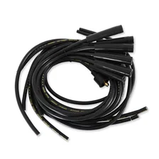 Spark Plug Wire Set - 8mm - Universal - Black Wire with Black Straight Boots image 1