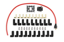 Spark Plug Wire Set - 8mm - Universal - Red Wire with Red 90 Deg Boots image 2