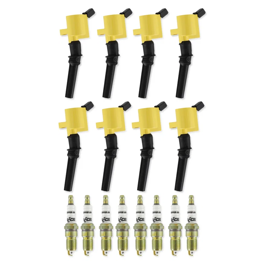 Ignition Upgrade Kit- 1998-2008 Ford 4.6L/5.4L/6.8L 2-valve, yellow 8-pack