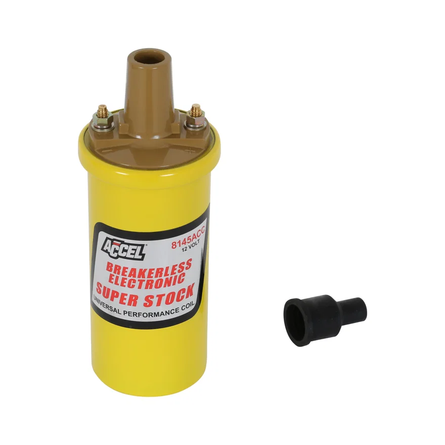 Ignition Coil - SuperStock - Breakerless Electronic Coil - Yellow