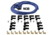 Spark Plug Wire Set- 8mm - Blue Wire with Blue Straight Boots image 1