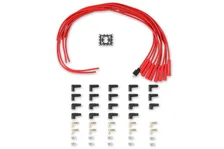 Spark Plug Wire Set- 8mm -  Red Wire with Red Straight Boots image 1