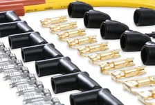 Spark Plug Wire Set - 8mm - Yellow with Orange Straight Boots image 8