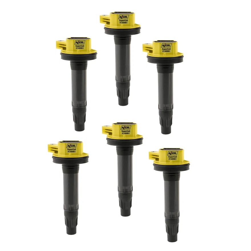 Ignition Coil - SuperCoil Series - 2007-2016 Ford 3.5L/3.7L V6, Yellow, 6-pack