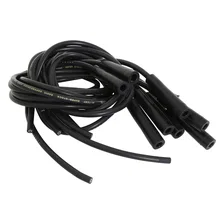 Spark Plug Wire Set- 8mm - Black Wire with Black Straight Boots image 2