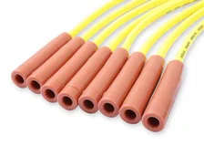 SuperStock 4000 Series V8 Wires, Copper Core, 8mm Yellow w/Orange Straight Boots image 3
