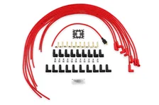 Spark Plug Wire Set- 8mm- Super Stock Universal-Graphite Core- 90 Deg Boots- Red image 1