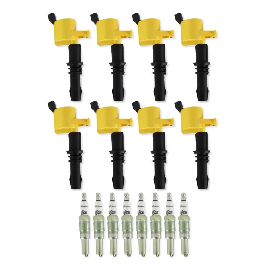 Ignition Upgrade Kit- 2004-2008 Ford 4.6L/5.4L/6.8L 3-valve, yellow 8-pack