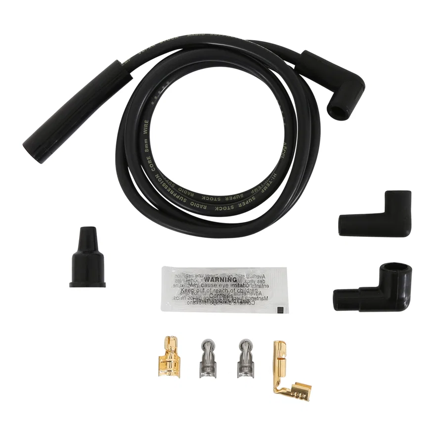 Single Wire Replacement Kit - Straight and 90° Spark plug boots - Universal -