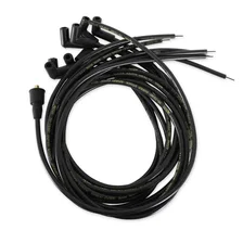 Spark Plug Wire Set - 8mm - Universal - Black Wire with Black 90 Deg Boots image 1
