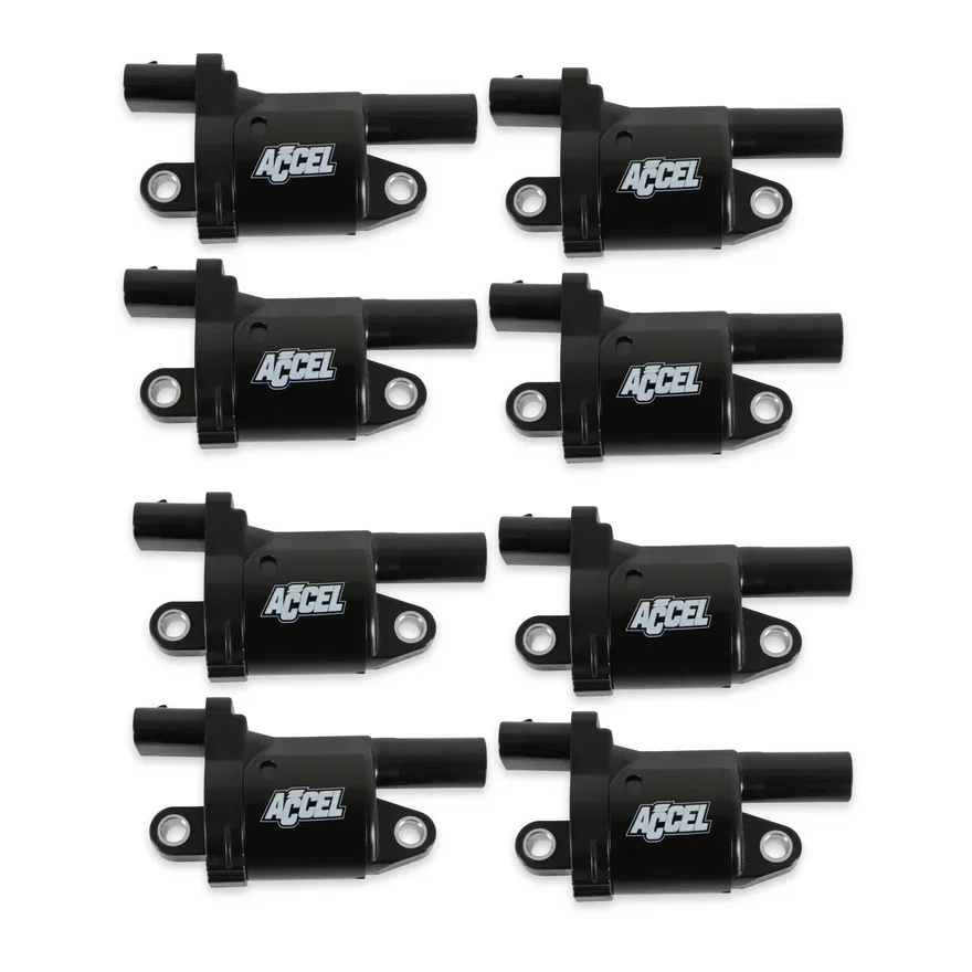 Gen V GM Coils, 2014 and Up, Black, Round, black, 8-Pack