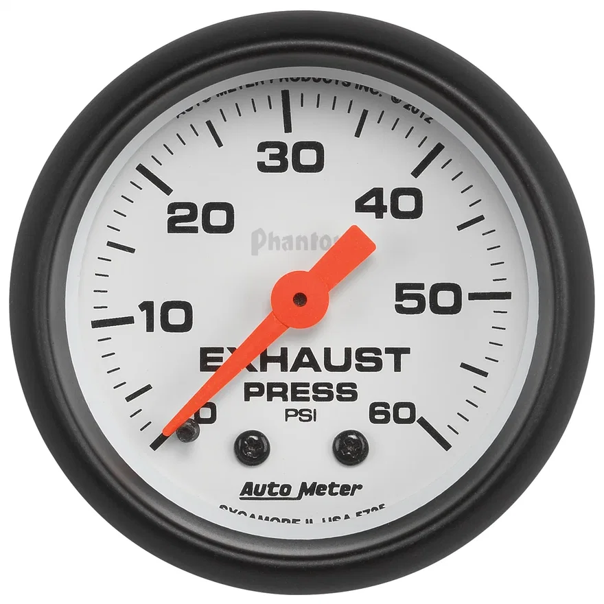 GAUGE; EXHAUST PRESS; 2 1/16in.; 60PSI; MECHANICAL; PHANTOM