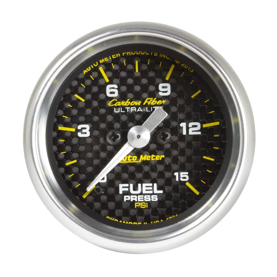 GAUGE; FUEL PRESSURE; 2 1/16in.; 15PSI; DIGITAL STEPPER MOTOR; CARBON FIBER