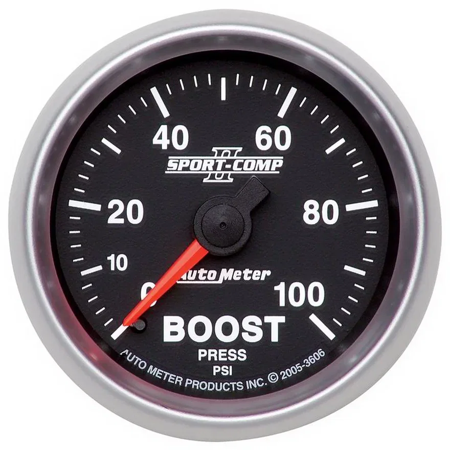 GAUGE; BOOST; 2 1/16in.; 100PSI; MECHANICAL; SPORT-COMP II