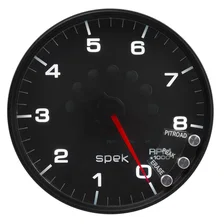 GAUGE; TACHOMETER; 5in.; 8K RPM; W/SHIFT LIGHT/PEAK MEM; BLACK/BLACK; SPEK-PRO image 2