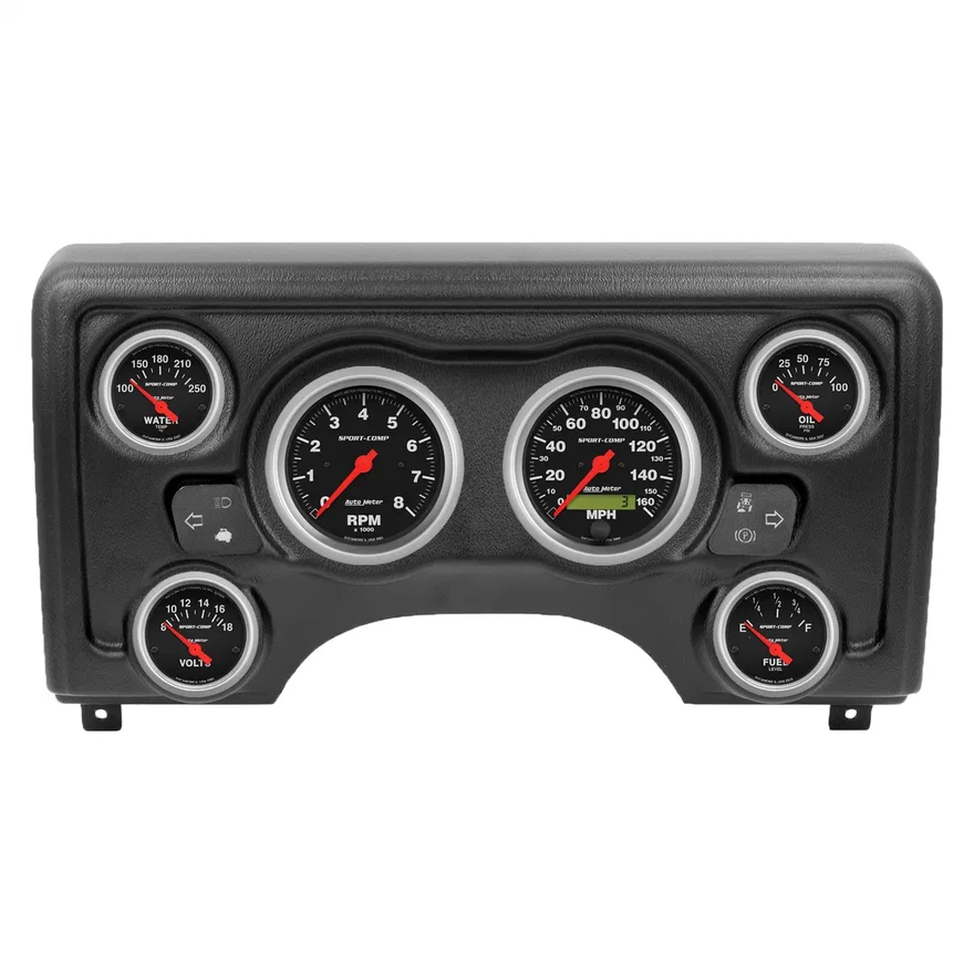 DIRECT FIT DASH KIT; (3 3/8in. X2; 2 1/16in. X4) JEEP TJ 97-06; SPORT-COMP