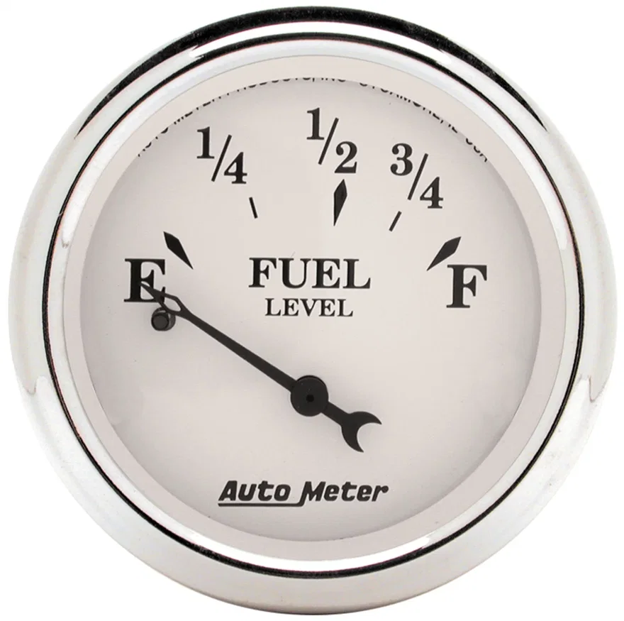 GAUGE; FUEL LEVEL; 2 1/16in.; 0OE TO 30OF; ELEC; OLD TYME WHITE