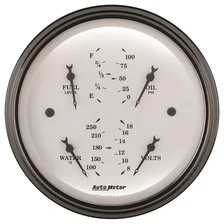 GAUGE; QUAD; 3 3/8in.; 0OE-90OF; ELEC; OLD TYME WHITE image 2