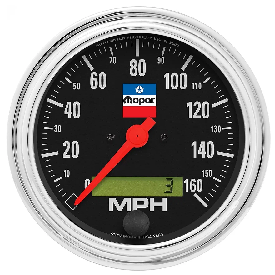 GAUGE; SPEEDOMETER; 3-3/8in.; 160 MPH; ELEC. PROGRAMMABLE; MOPAR CLASSIC