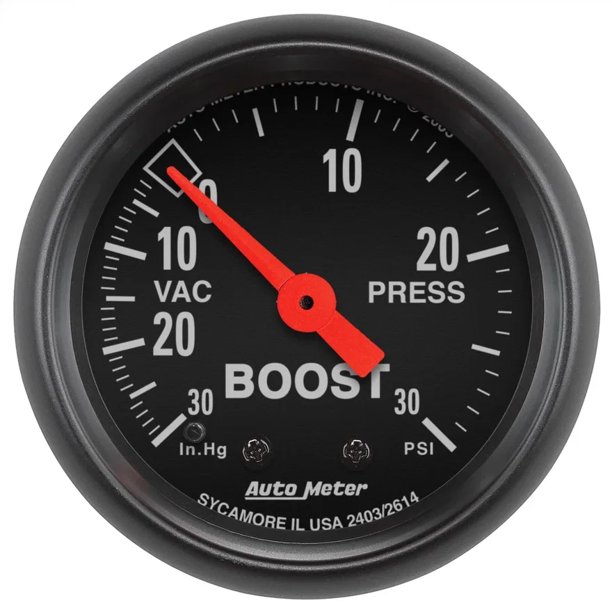 GAUGE; VAC/BOOST; 2 1/16in.; 30INHG-30PSI; MECHANICAL; Z-SERIES